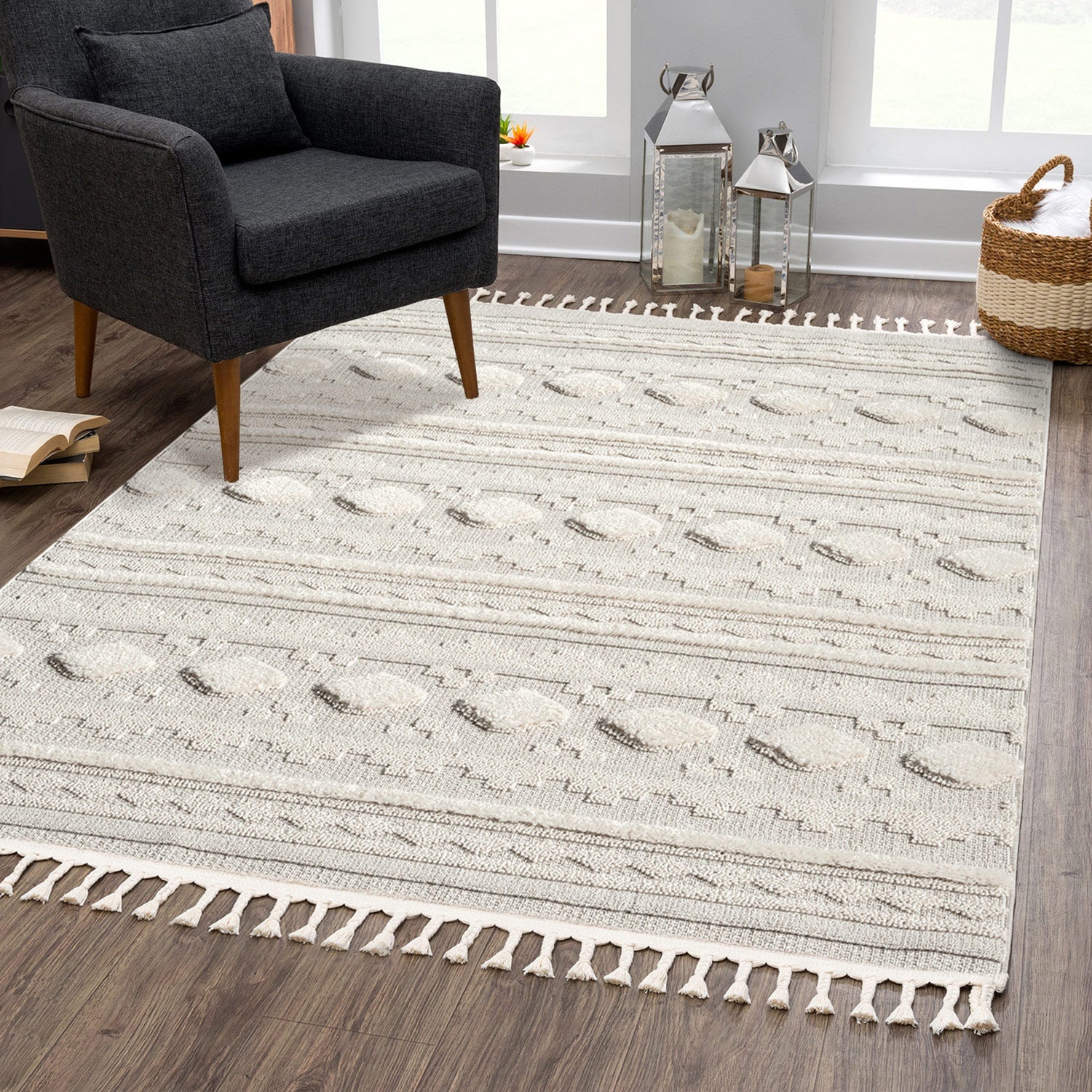 Tapis Boho Chic à franges tressées – STUDIO DECO