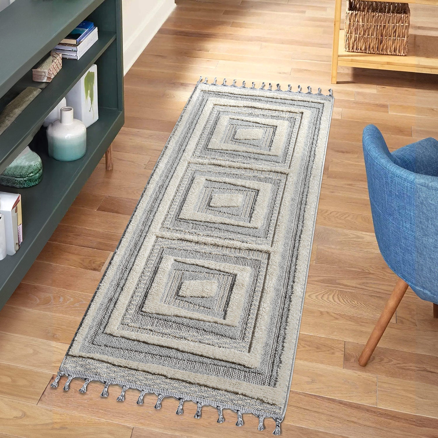 Tapis de couloir Boho Chic à franges tressées – STUDIO DECO
