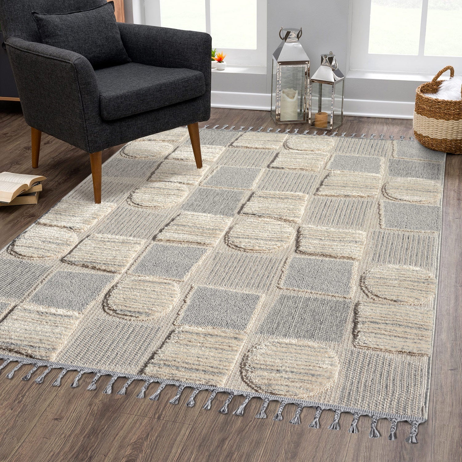 Tapis Boho Chic à franges tressées – STUDIO DECO