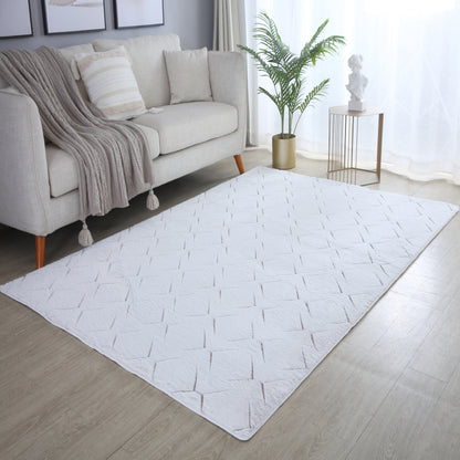 Tapis Peluche Doux à Relief Losange