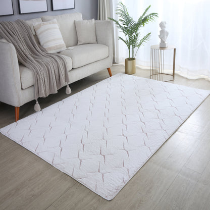 Tapis Peluche Doux à Relief Losange