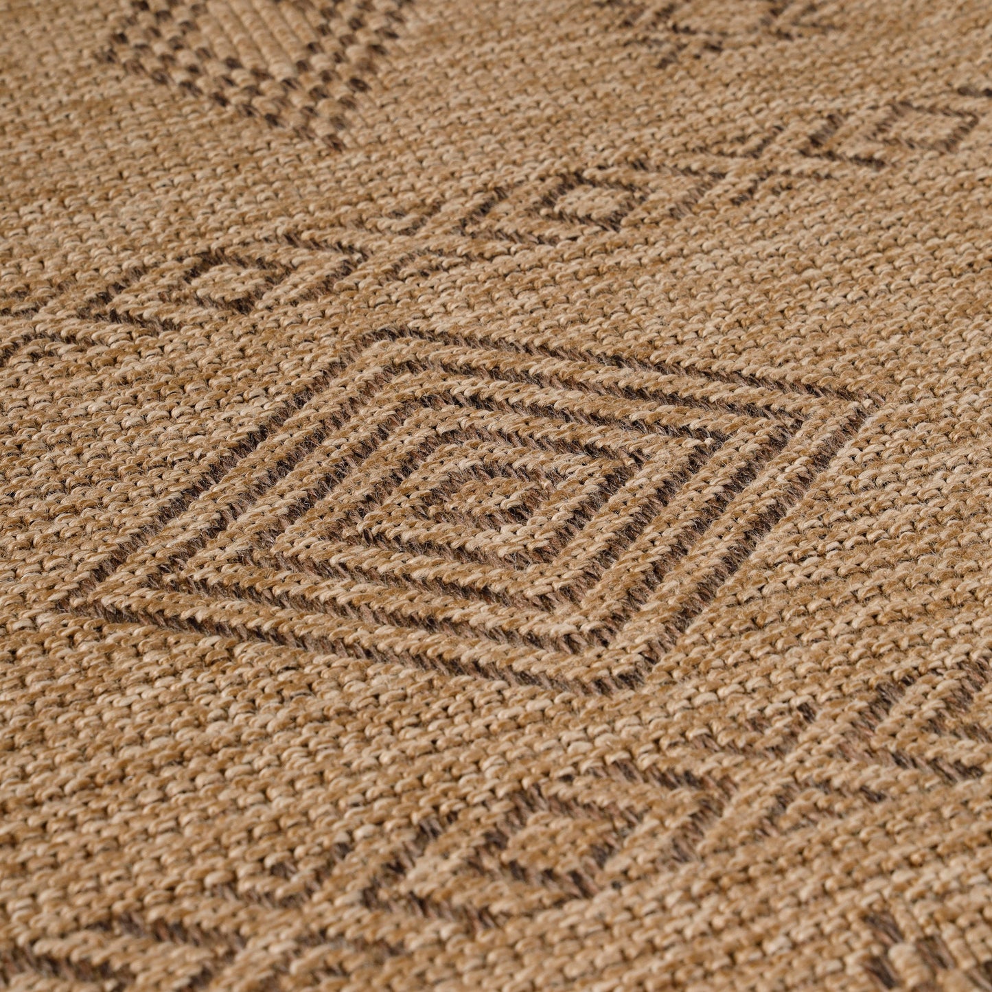 Tapis aspect jute Naturelle Beige et Noir