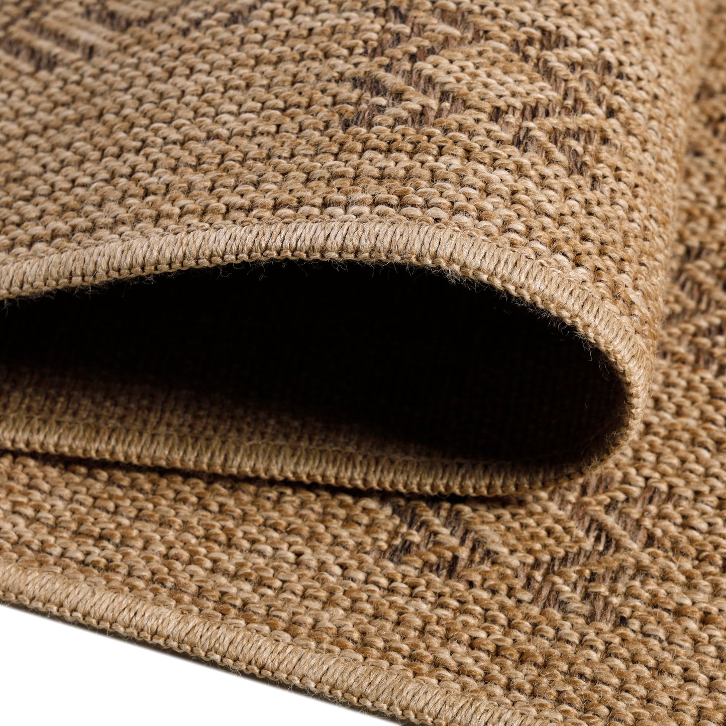 Tapis aspect jute Naturelle Beige et Noir