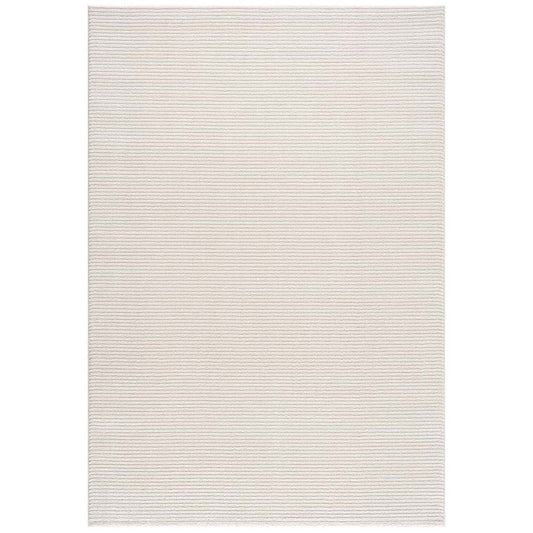 Tapis uni blanc à relief linéaire