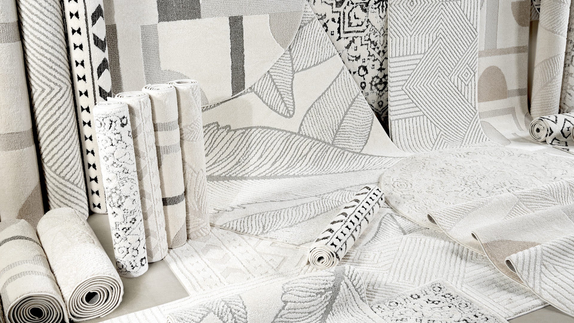 Tapis à motifs en relief - LEAF Crème – STUDIO DECO