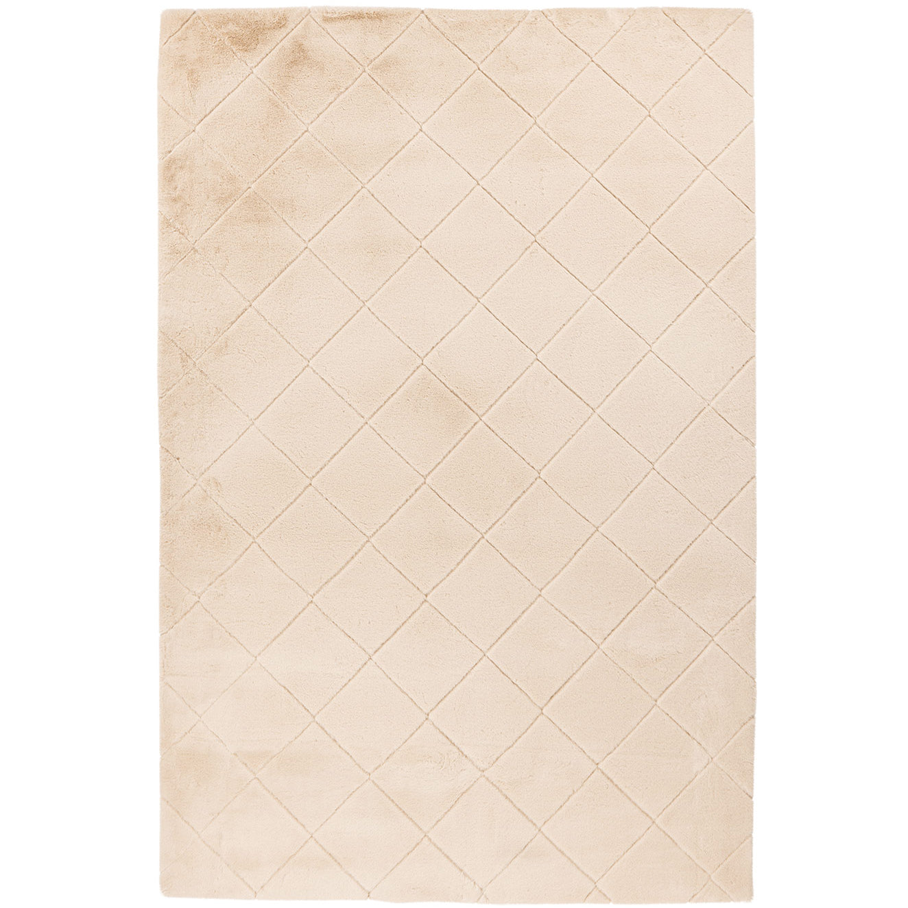 Tapis Super Doux à motif losanges en Relief - Beige