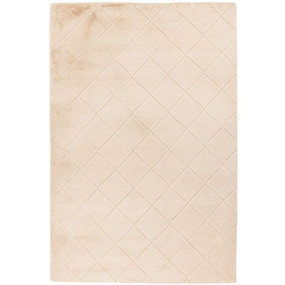 Tapis Super Doux à motif losanges en Relief - Beige