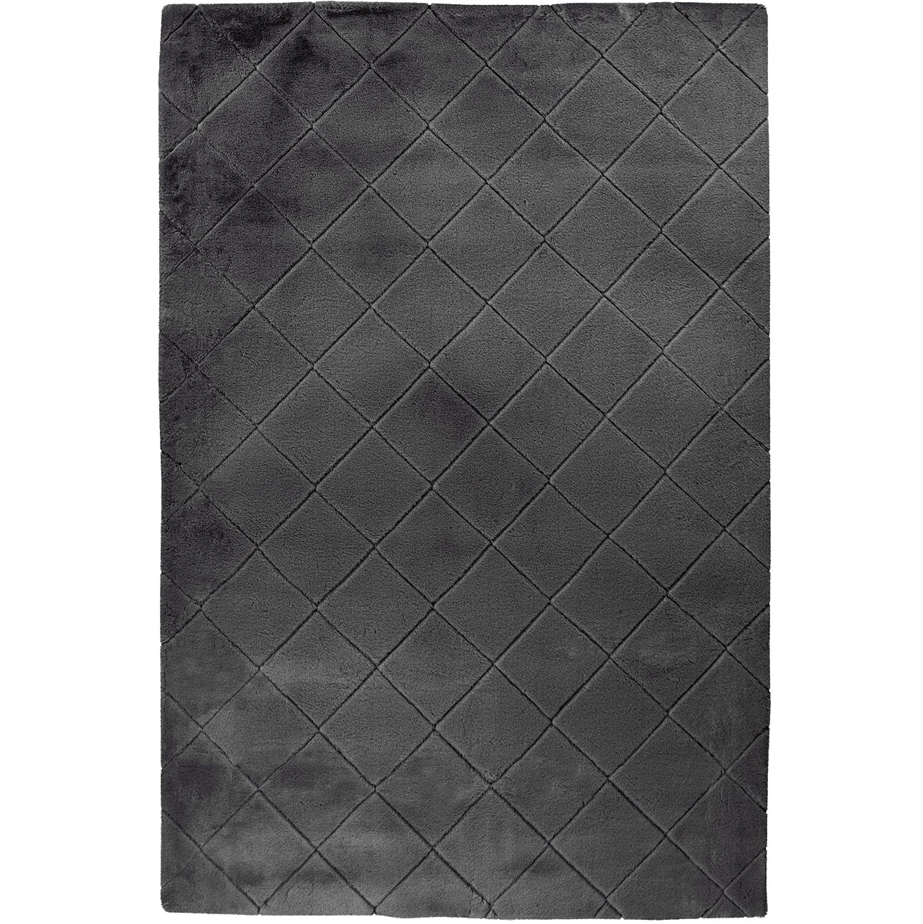 Tapis Super Doux à motif losanges en Relief - Graphite