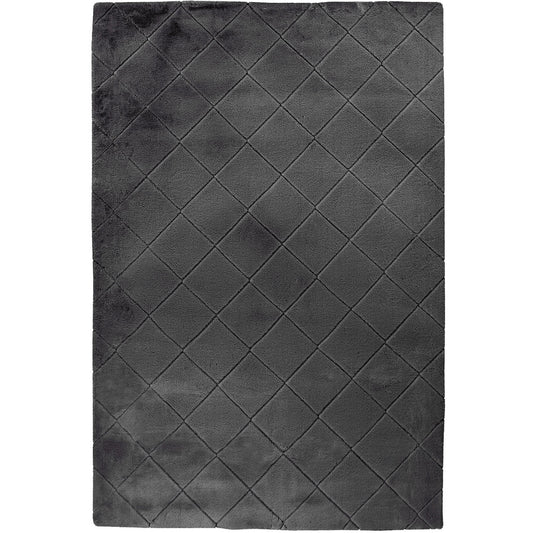 Tapis Super Doux à motif losanges en Relief - Graphite