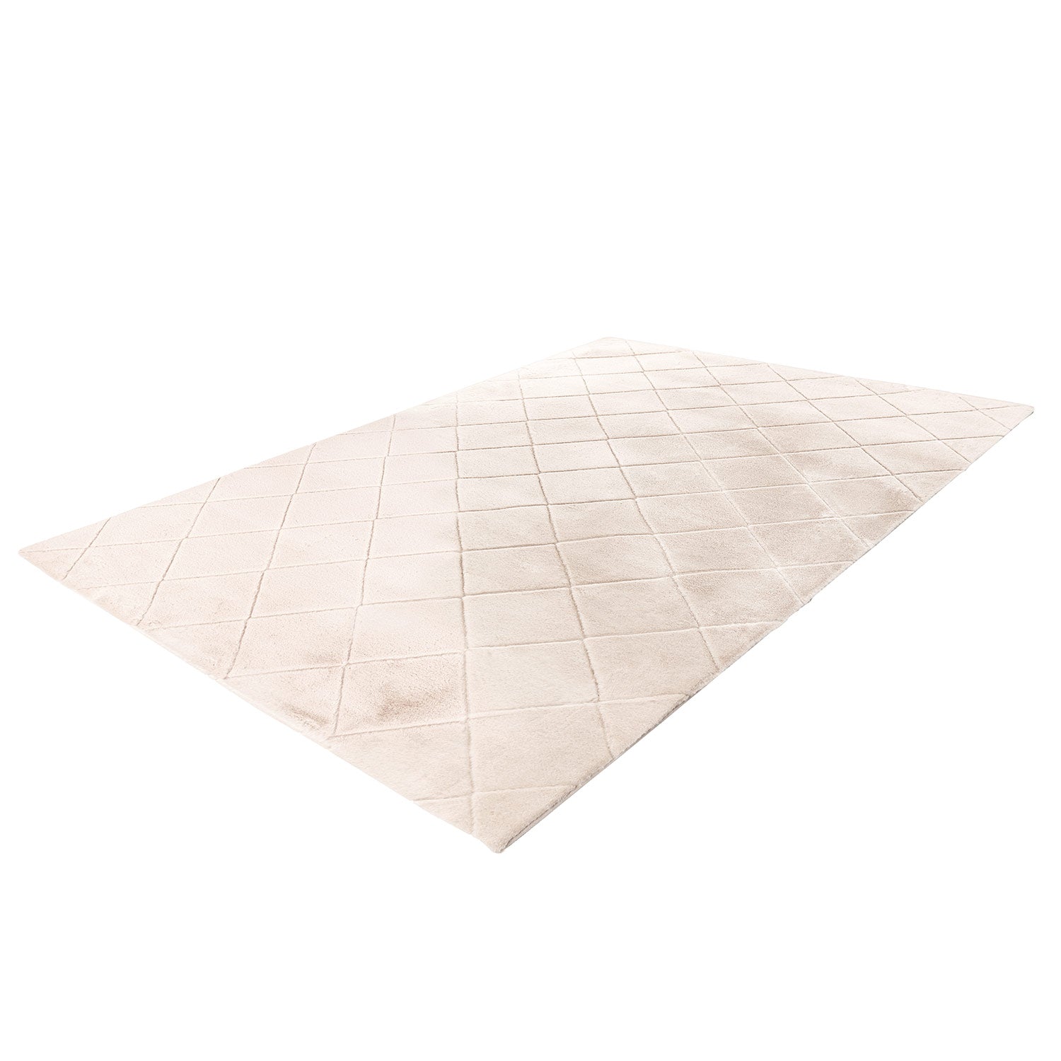 Tapis Super Doux à motif losanges en Relief - Blanc Ivoire – STUDIO DECO