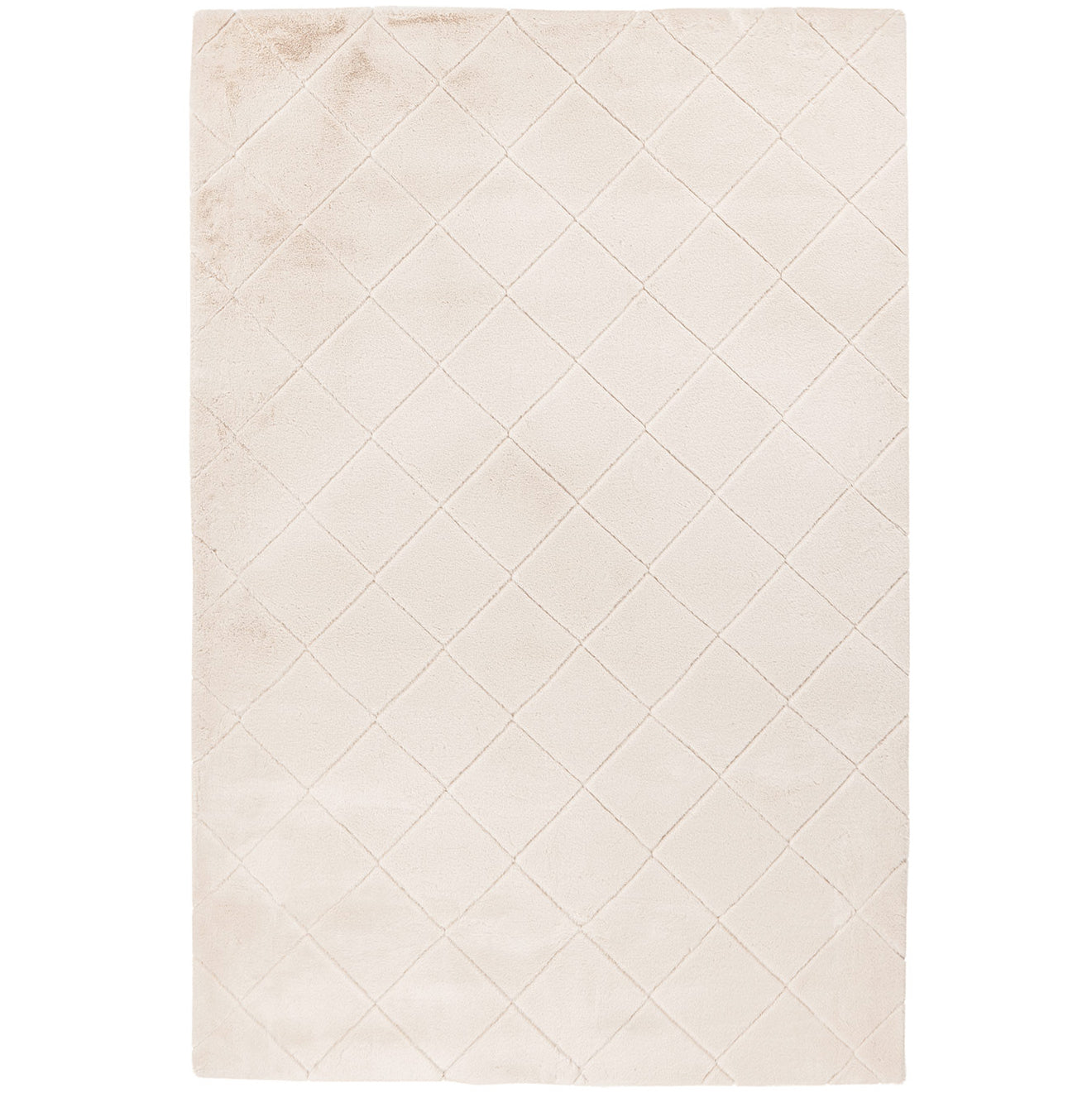 Tapis Super Doux à motif losanges en Relief - Blanc Ivoire – STUDIO DECO