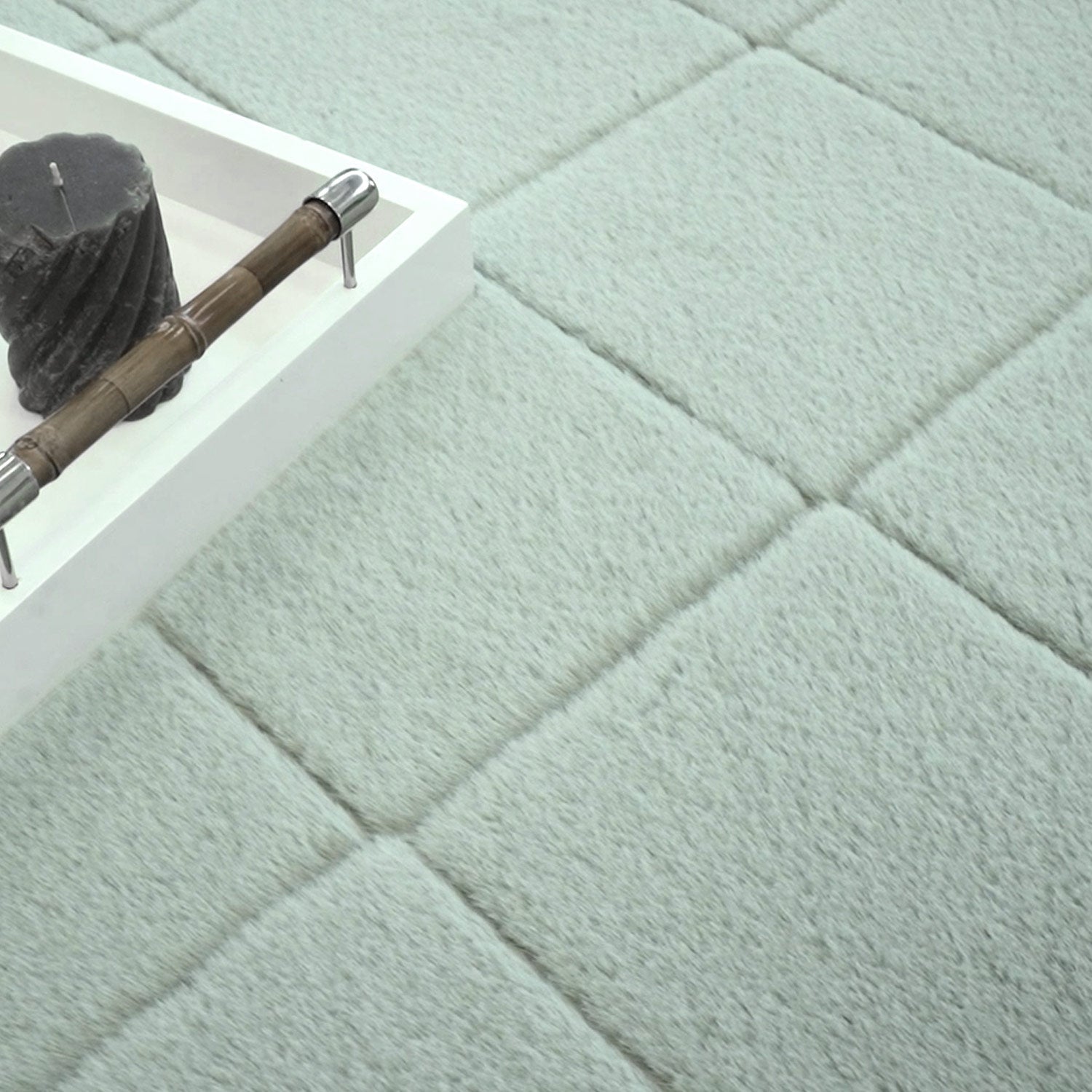 Tapis Super Doux à motif losanges en Relief - Vert Jade – STUDIO DECO