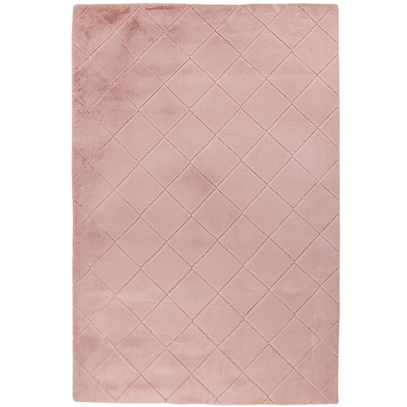 Tapis Super Doux à motif losanges en Relief - Rose poudré – STUDIO DECO
