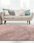 Tapis Super Doux à motif losanges en Relief - Rose poudré – STUDIO DECO