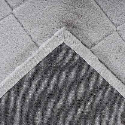 Tapis Super Doux à motif losanges en Relief - Gris souris