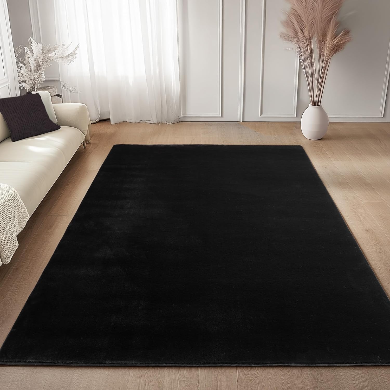 Tapis à poils doux Lavable Noir – STUDIO DECO