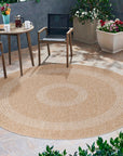 Tapis rond Naturel aspect jute Beige Crème – STUDIO DECO