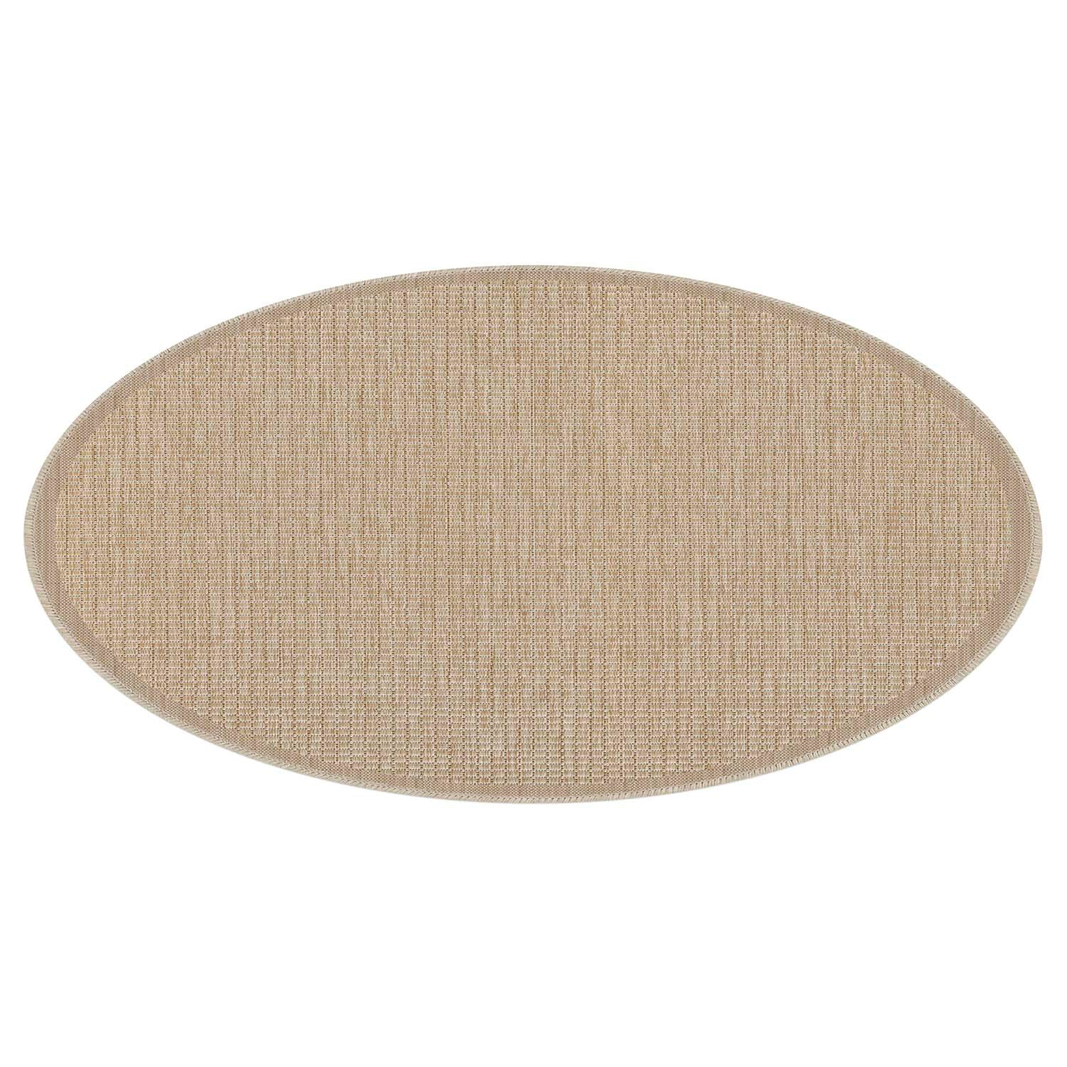 Tapis rond extérieur aspect jute structuré