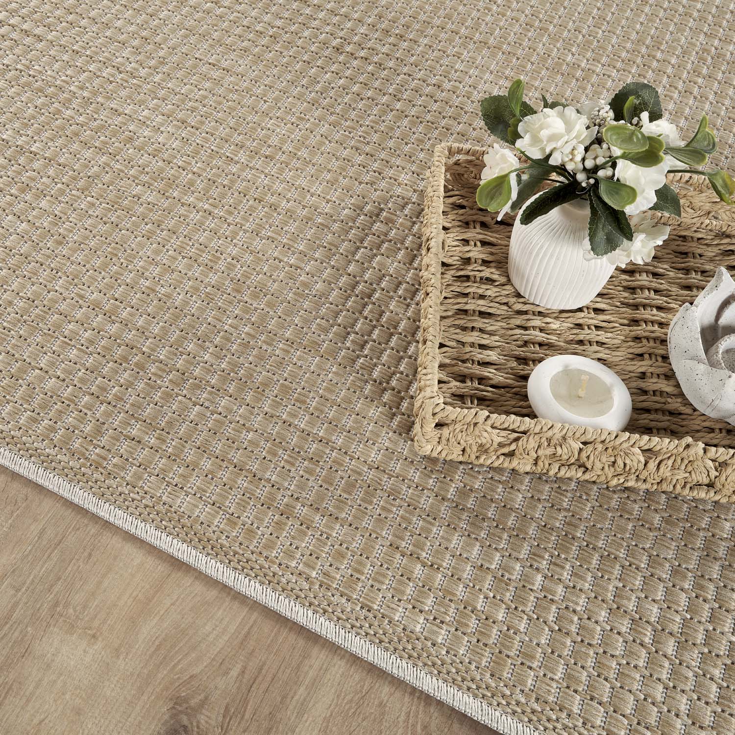 Tapis extérieur aspect jute structuré