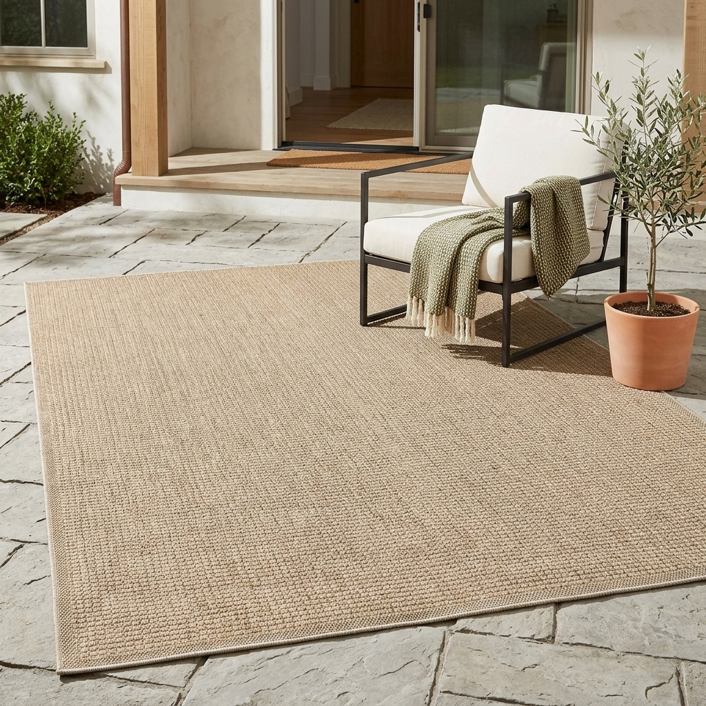 Tapis extérieur aspect jute structuré