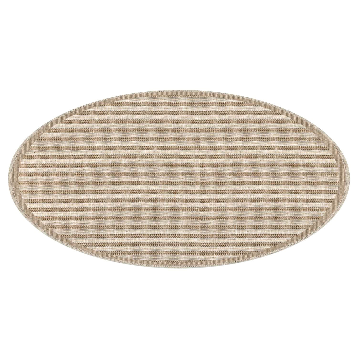 Tapis rond extérieur aspect jute à Lignes