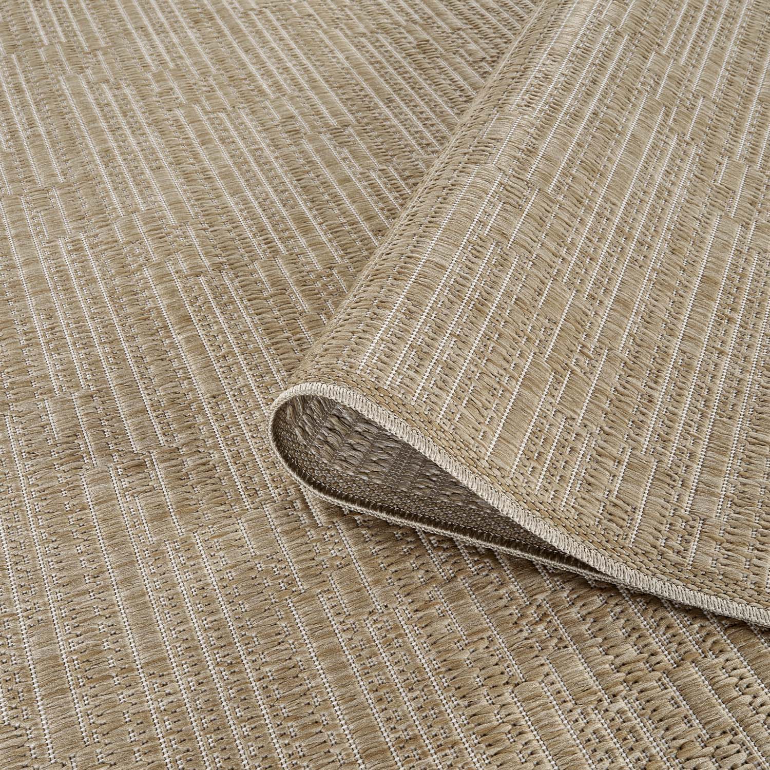 Tapis long extérieur aspect jute rayés