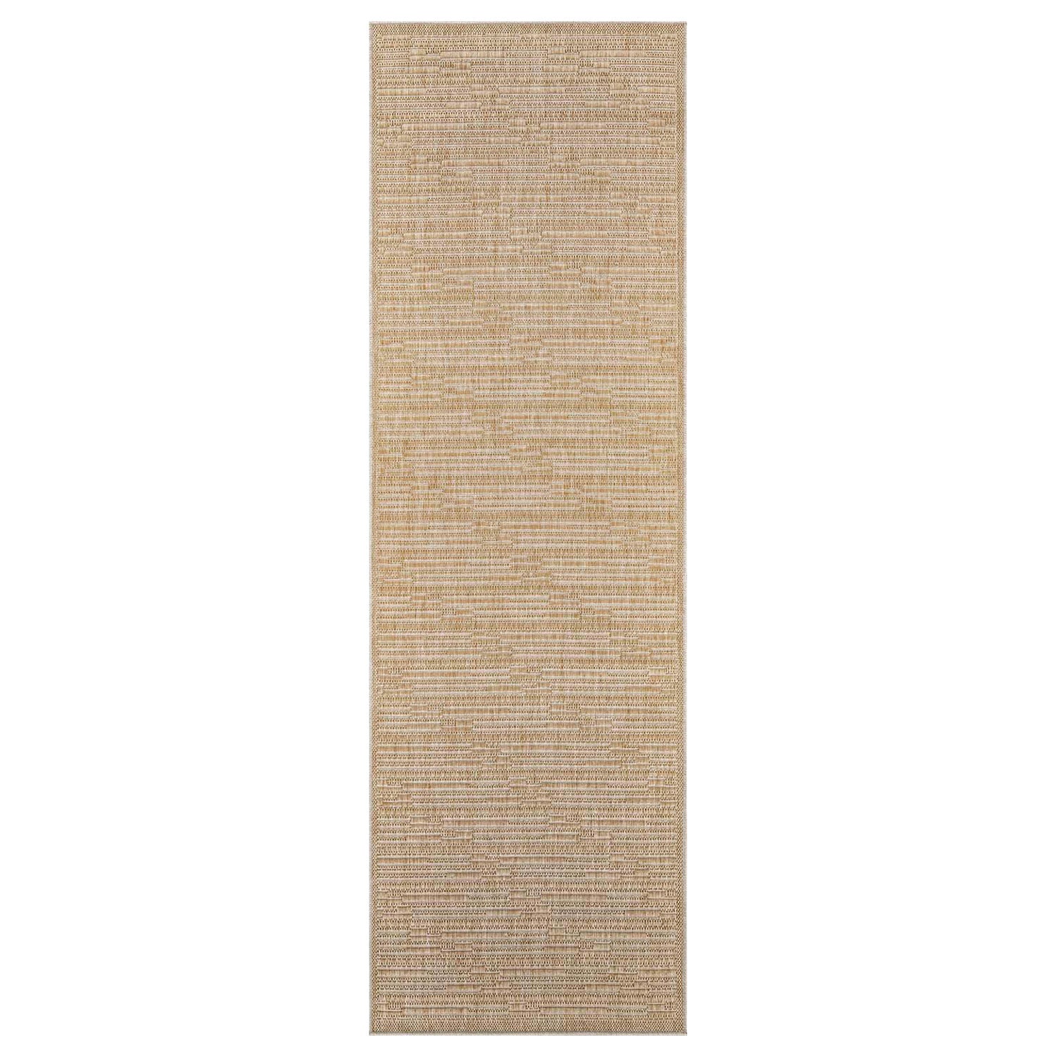 Tapis long extérieur aspect jute rayés