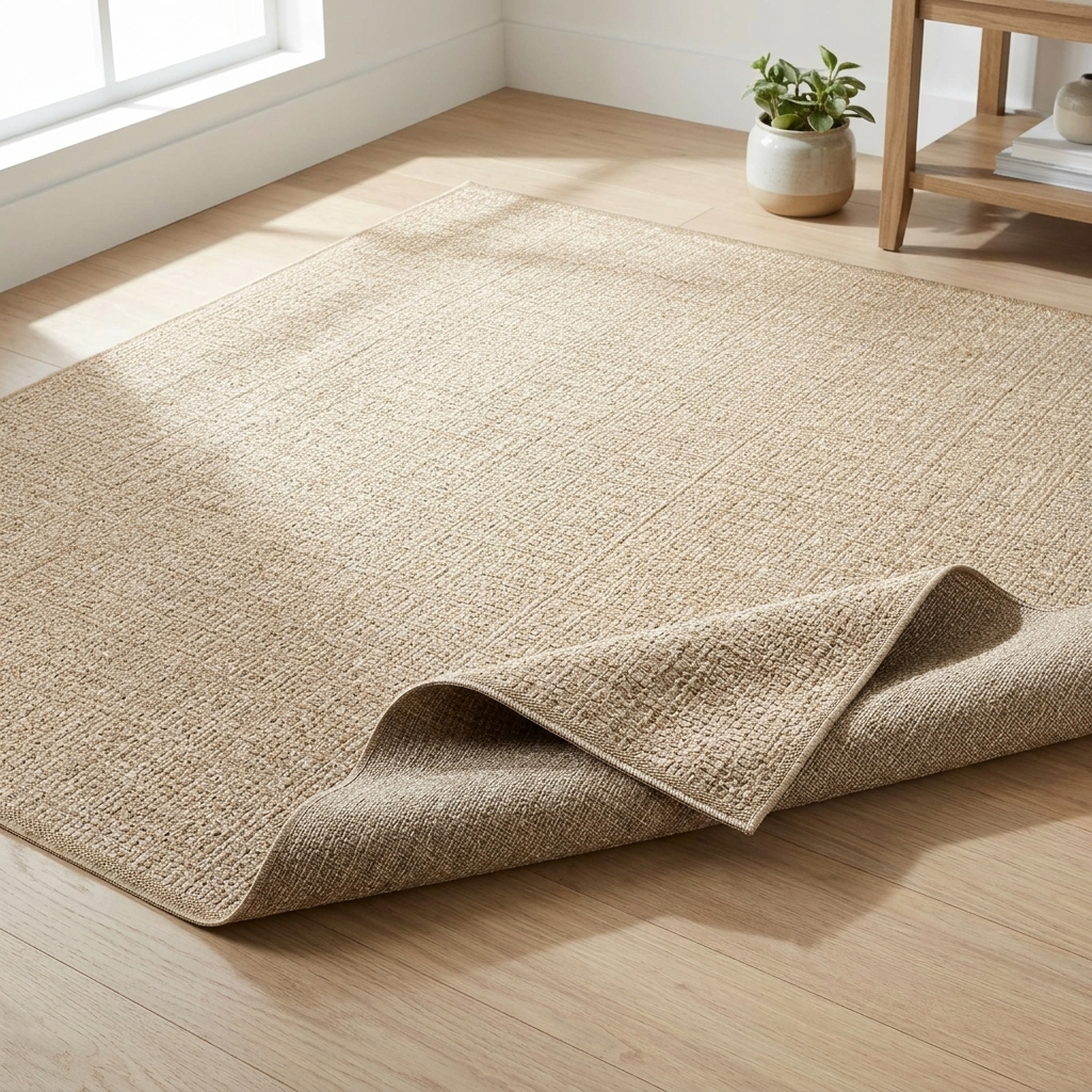Tapis Carré extérieur aspect jute tissé