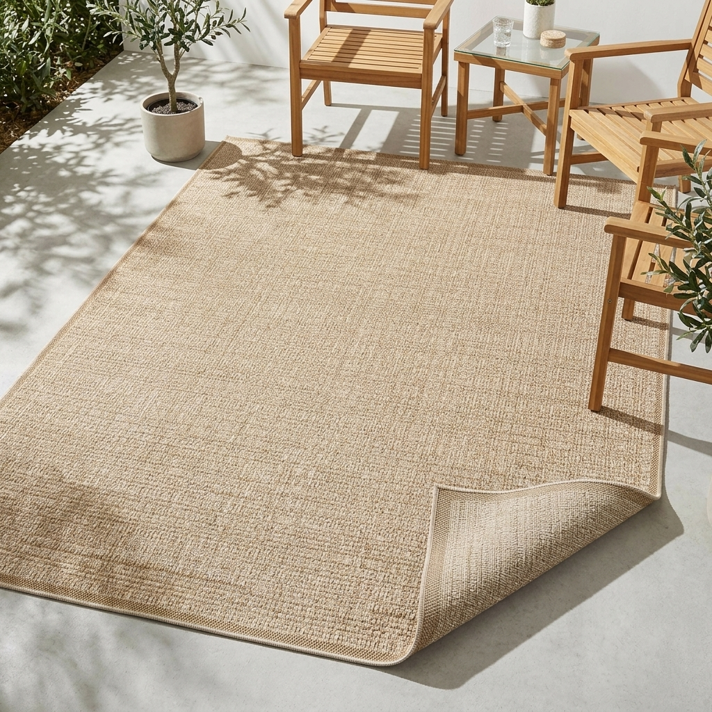 Tapis extérieur aspect jute tissé