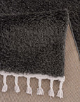 Tapis moelleux à franges tressées - Anthracite – STUDIO DECO