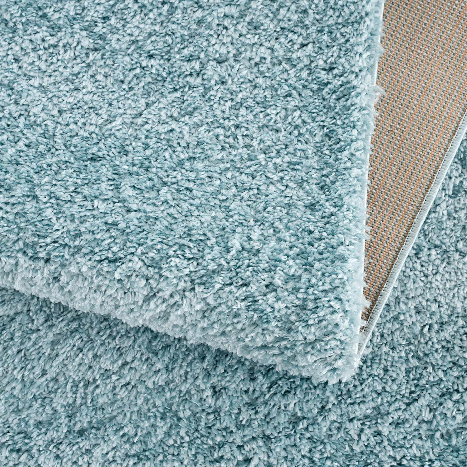 Tapis moelleux à franges tressées - Bleu – STUDIO DECO