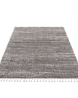 Tapis moelleux chiné à franges tressées - Gris – STUDIO DECO