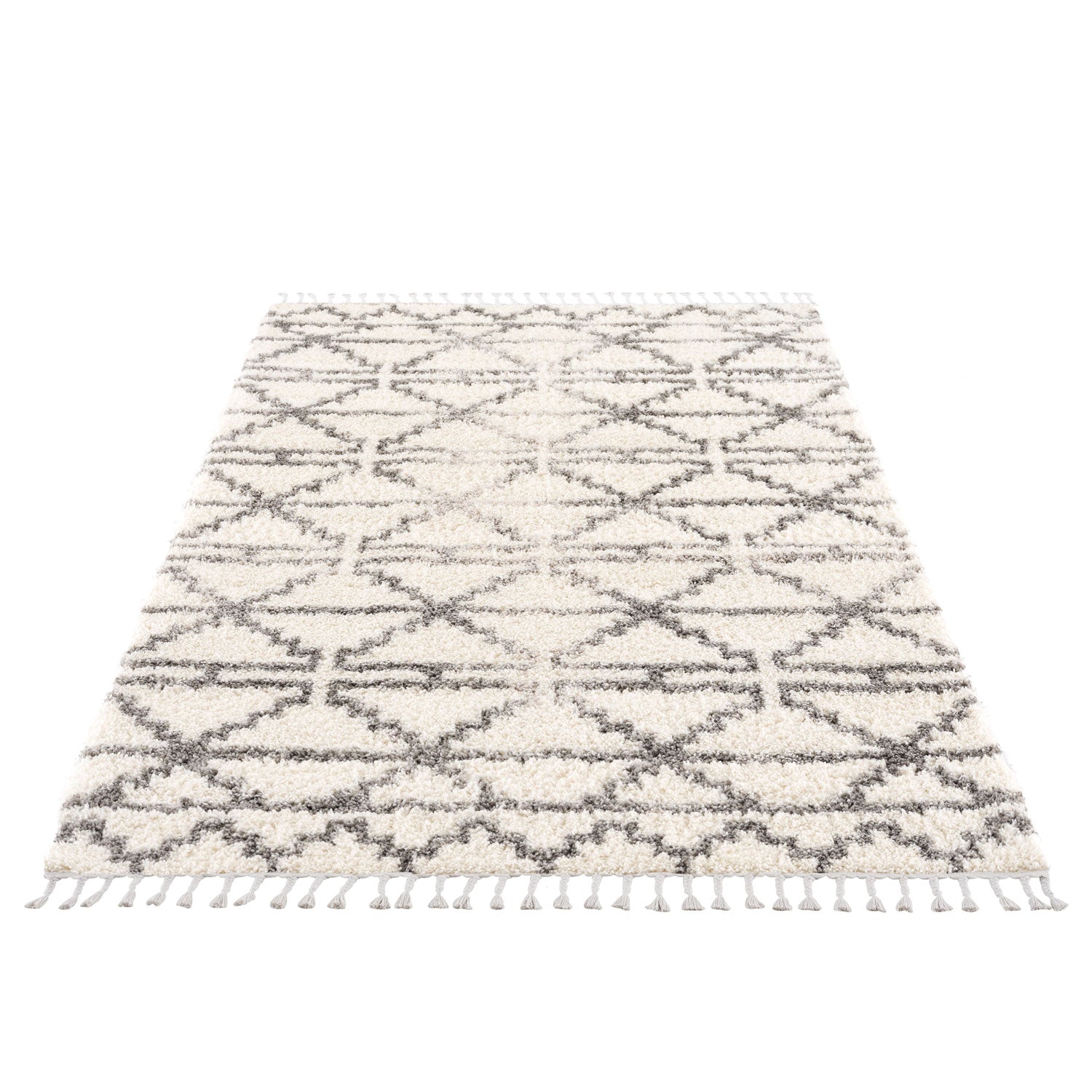 Tapis moelleux à franges tressées Rust - Ecru – STUDIO DECO