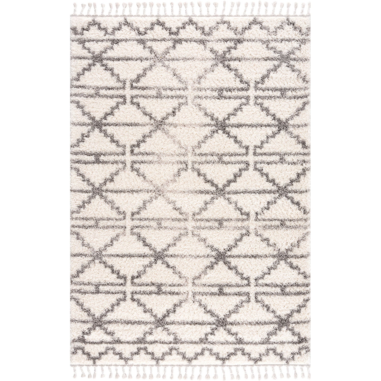 Tapis moelleux à franges tressées Rust - Ecru – STUDIO DECO