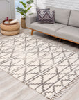 Tapis moelleux à franges tressées Rust - Ecru – STUDIO DECO