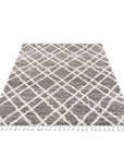 Tapis moelleux à franges tressées Berbère - Gris – STUDIO DECO