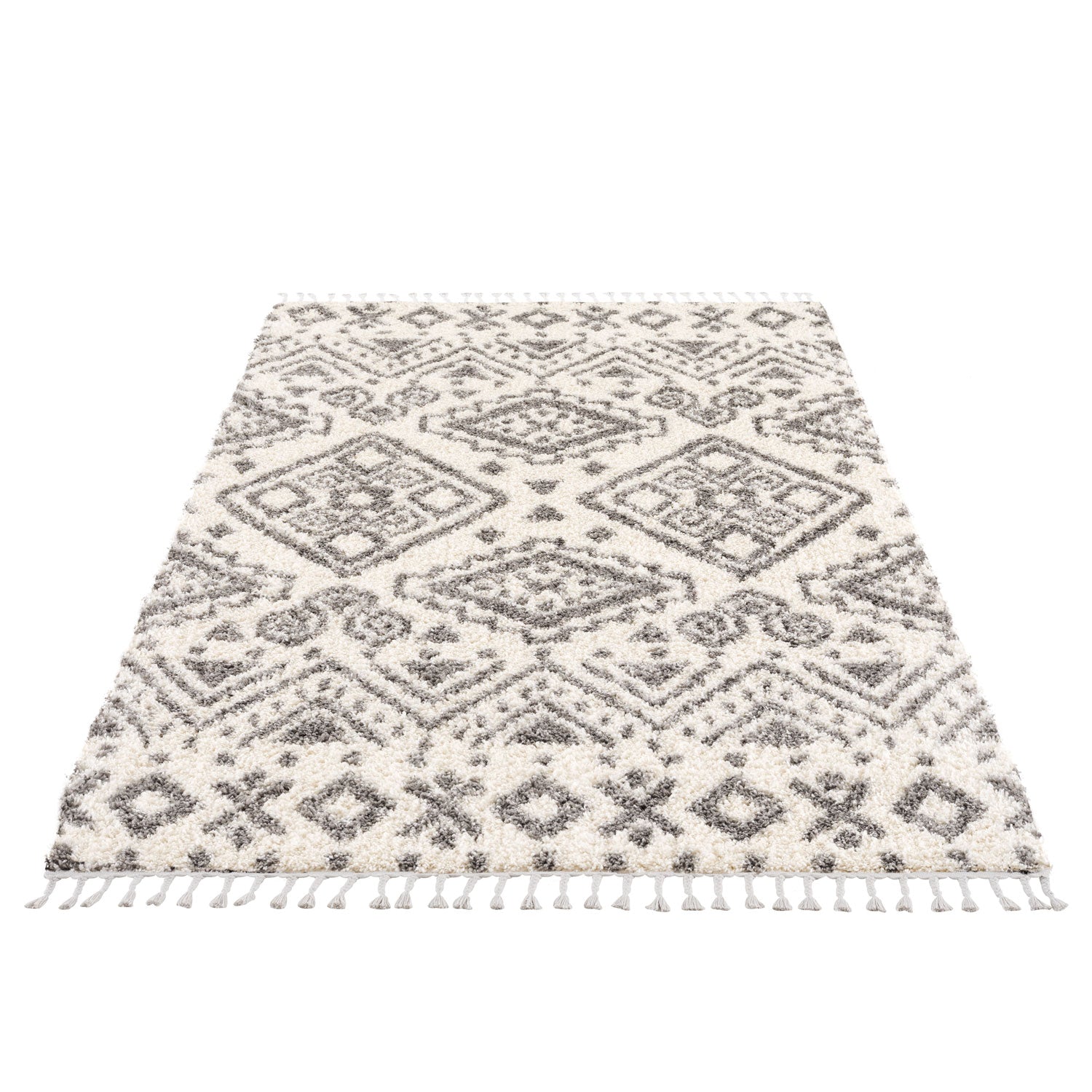 Tapis moelleux à franges tressées Berbère - Crème – STUDIO DECO