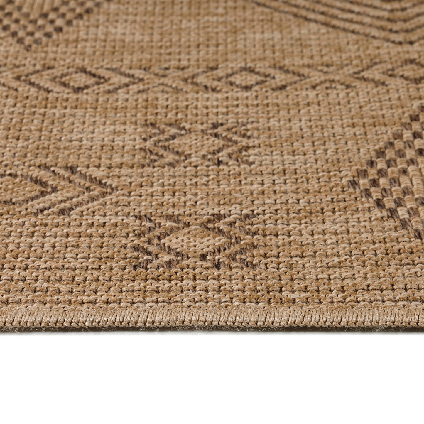 Tapis aspect jute Naturelle Beige et Noir