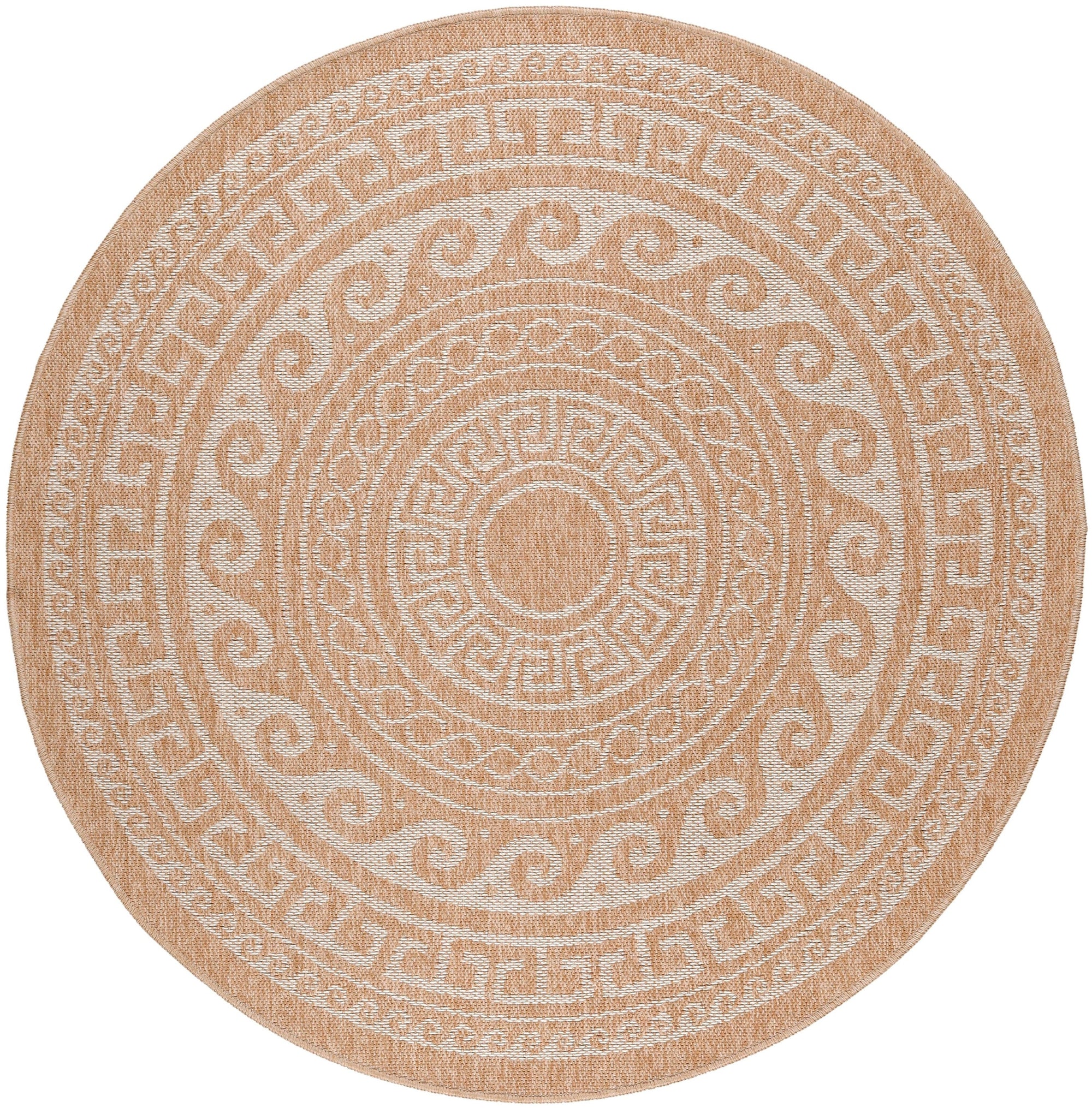 Tapis rond Naturel aspect jute Motif Beige Crème – STUDIO DECO