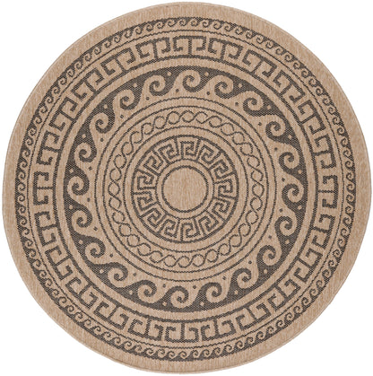 Tapis rond Naturel aspect jute Motif Beige Gris