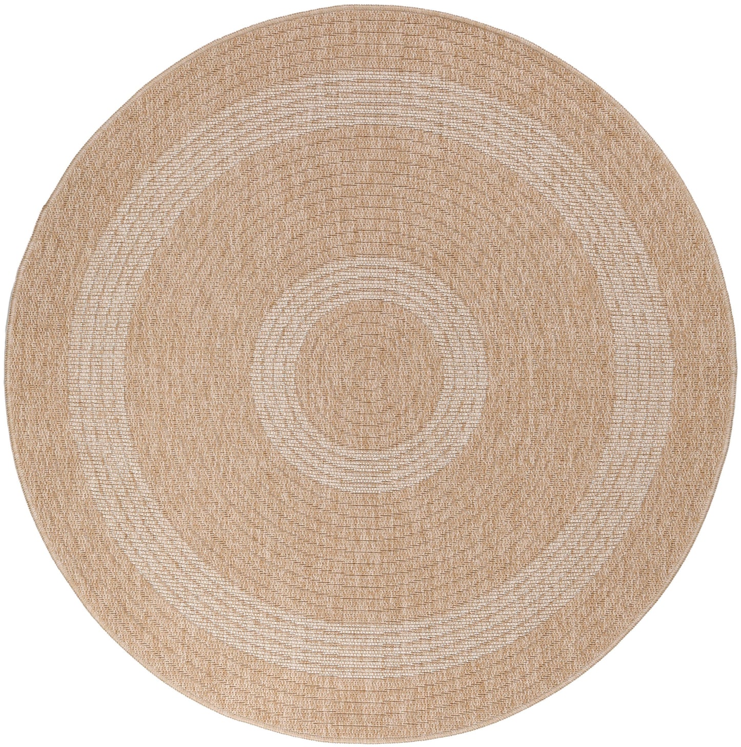 Tapis rond Naturel aspect jute Beige Crème