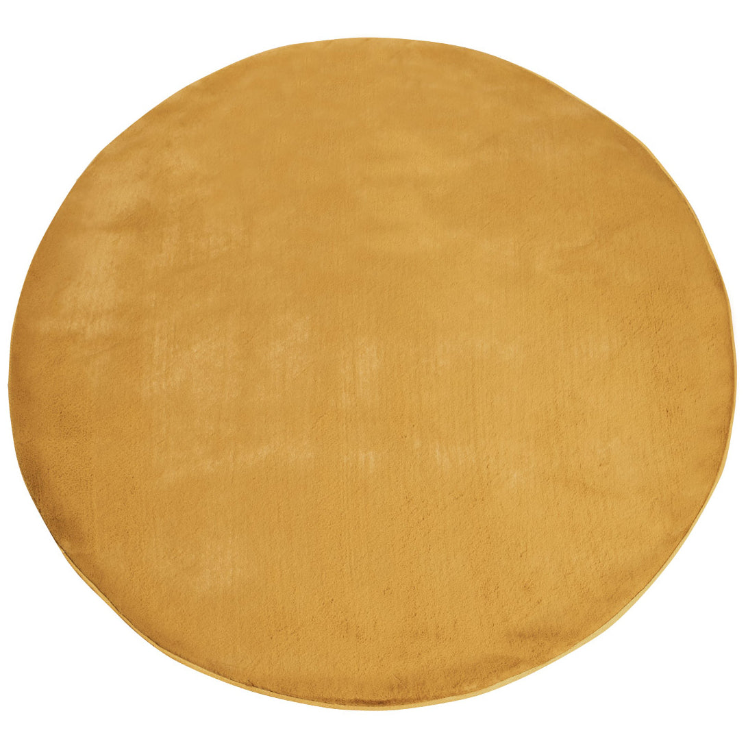 Tapis de Fourrure Rond Velours Ambre