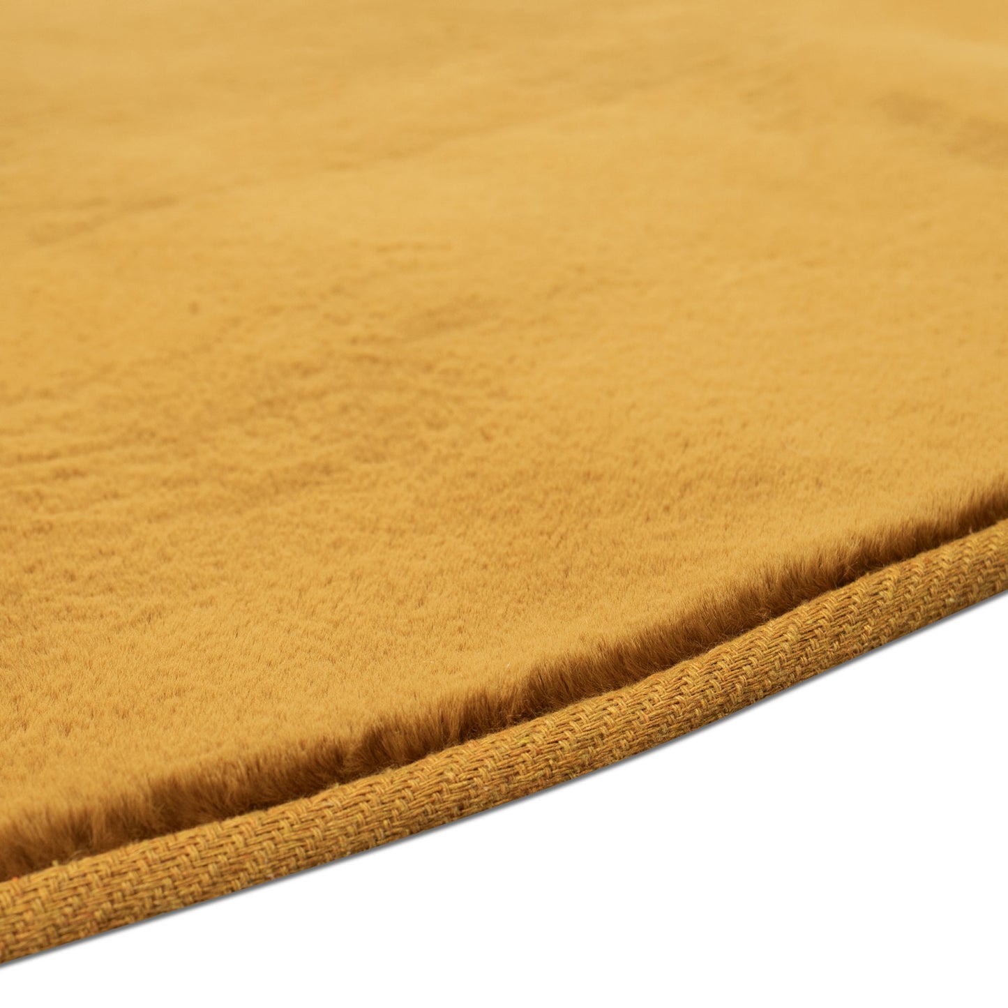 Tapis de Fourrure Rond Velours Ambre