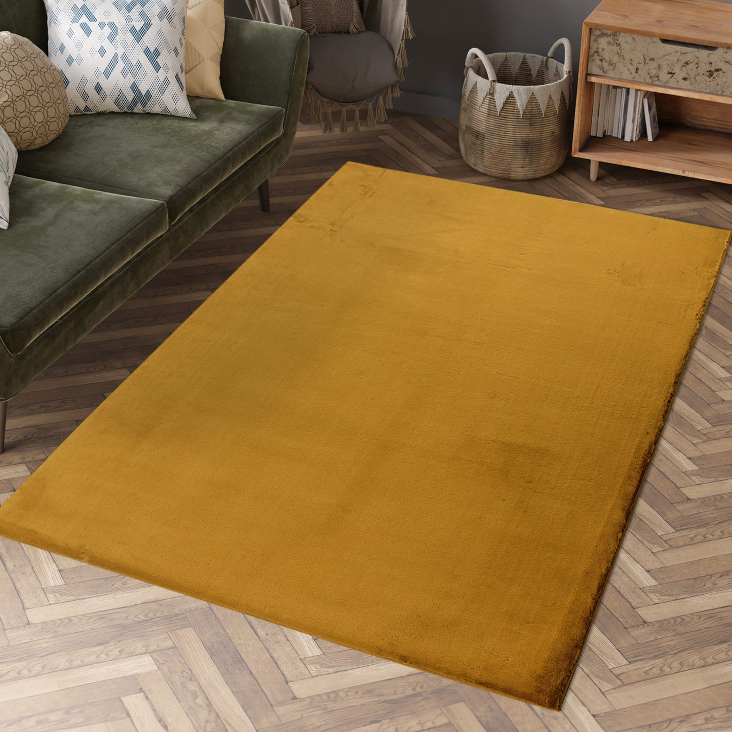 Tapis de Fourrure Velours - Ambre