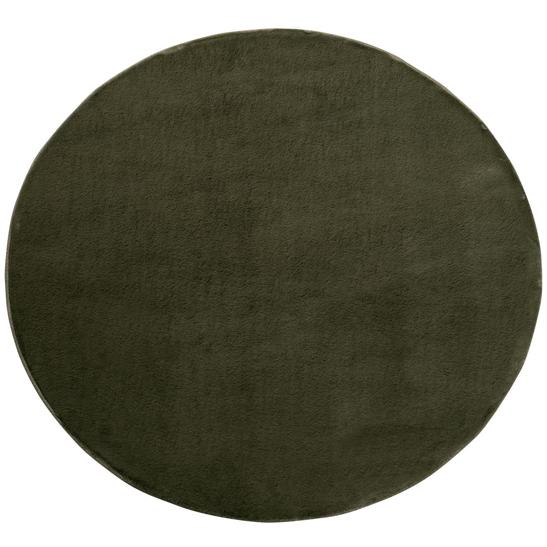 Tapis de Fourrure Rond Velours Vert Forêt – STUDIO DECO