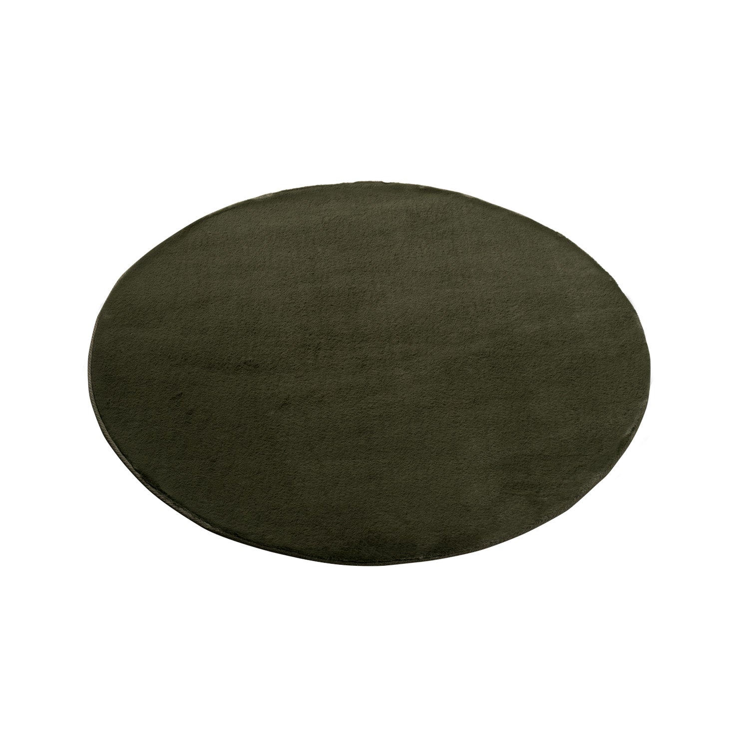 Tapis de Fourrure Rond Velours Vert Forêt – STUDIO DECO