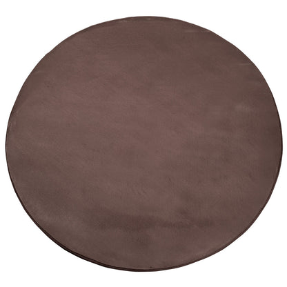 Tapis de Fourrure Rond Velours Marron