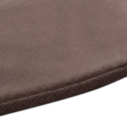 Tapis de Fourrure Rond Velours Marron