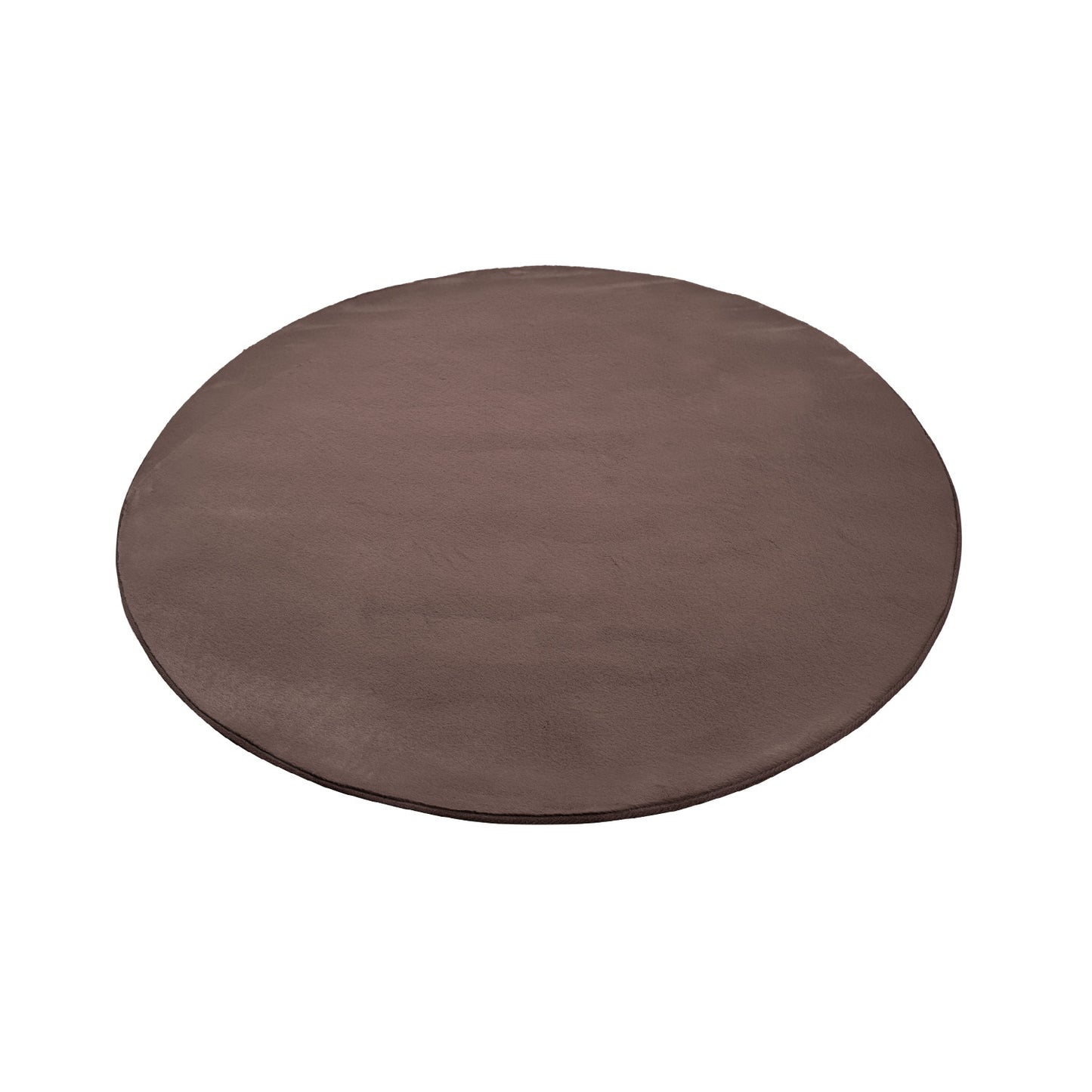 Tapis de Fourrure Rond Velours Marron