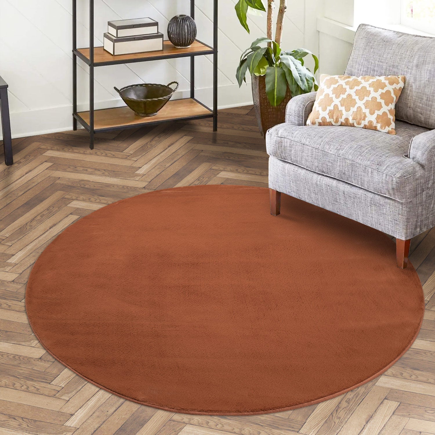 Tapis de Fourrure Rond Velours Terra – STUDIO DECO